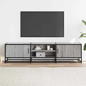 szürke sonoma színű szerelt fa és fém TV-szekrény 160x35x41 cm