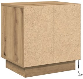 Éjjeli Szekrények LED világítással 2 db Mesterséges tölgy 44 x 34.5 x 45 cm