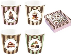 Porcelán eszpresszópohár 4 személyes, 100ml,dobozban, Sweet Moments