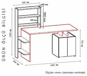 Íróasztal Melis - Walnut, Anthracite
