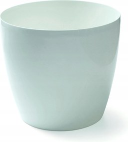 Virágtartó fedő fehér fényes sima kerek Ø 29cm műanyag