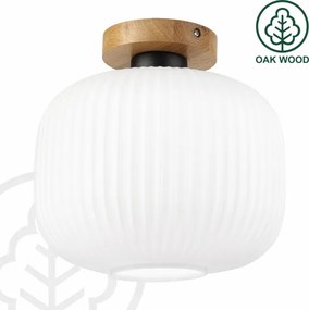 Mennyezeti lámpa HARMA WOOD 1xE27/15W/230V tölgy/fehér átm. 25 cm