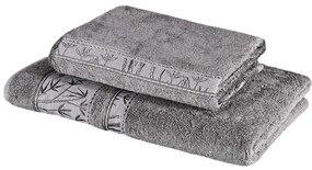 EMI szürke bambusz törölköző és fürdőlepedő szett 2 db