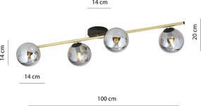 Emibig modern mennyezeti lámpa splendi fekete grafit arany emi1246/4