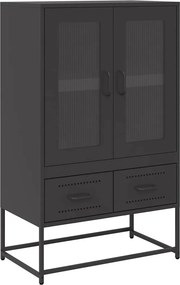 vidaXL fekete acél magasszekrény 68x39x111,5 cm