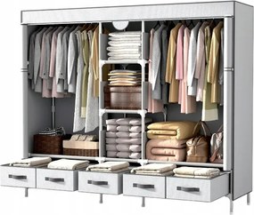 Anmas Power Wardrobe szövetszekrény 185x45x170 cm fiókrúd