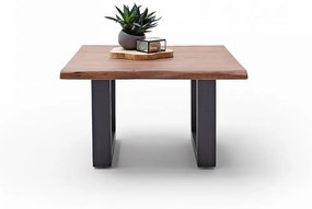 CARTAGENA dohányzó asztal akácfa 75x75cm - U alakú antracit szürke lábbal - Dió