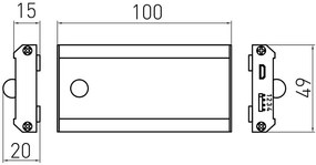 LED Lámpatest, COMA, semleges fehér, 100*49mm, tölthető, 50lm, 1W, érintés mentes kapcsolóval