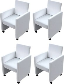 vidaXL 4 db fehér műbőr étkezőszék