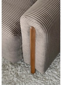 Világosbarna kordbársony kinyitható-tárolóhelyes kanapé 244 cm Arcadova – ELTAP