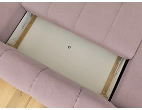 Rózsaszín kinyitható-tárolóhelyes sarokkanapé (jobb oldali-U alakú) Fuji – Bobochic Paris