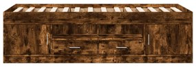 füstös tölgy kanapéágy fiókkal matrac nélkül 90x190 cm