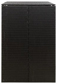 fekete polyrattan dupla kerekeskuka tárolófészer 140x80x117 cm
