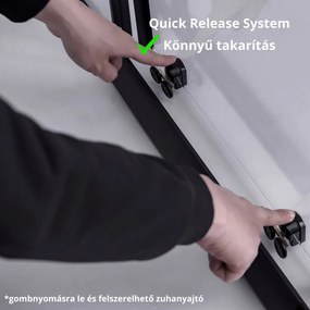 Stuxi Sydney Black 120 cm széles toló zuhanyajtó 6 mm vastag vízlepergető biztonsági üveggel, fekete elemekkel, 200 cm magas