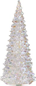 CRYSTAL LED üveg fenyő 23 cm gyöngyház szín