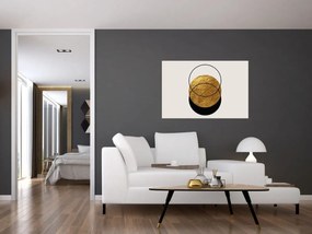 Kép - Absztrakció arany és fehér N⁰2 (90x60 cm)