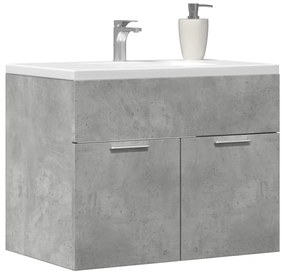 betonszürke szerelt fa mosdószekrény 60 x 38,5 x 46 cm