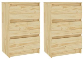 2 db tömör fenyőfa éjjeliszekrény 40 x 29,5 x 64 cm