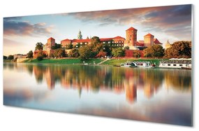 Üvegképek Krakow vár folyó 120x60cm 2 fogas