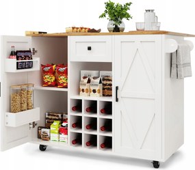 Konyhasziget, szekrények Tálalókocsi, tálalószekrény 137x65x 95.6cm Fehér