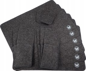 18 db-os Alátét Készlet Tányér Bögre Evőeszköz Filc