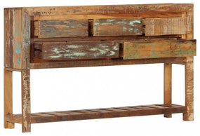 tömör újrahasznosított fa tálalószekrény 120 x 30 x 75 cm