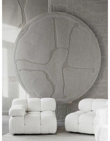 Szürke gyapjú kerek szőnyeg ø 160 cm Morphic Organica – Agnella