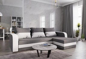 WELTA ágyazható sarok ülőgarnitúra, 235x85x139, szürke/fehér, mikrofáze10/fehér