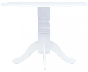 fehér tömör gumifa étkezőasztal 106 cm