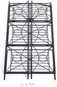 Virágállvány 3 szintes, fém szobai virágtartó, fekete, 54 x 101 x 30 cm