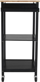 Tálalókocsi, természetes/fekete, ARETE