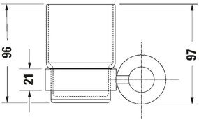 Duravit 99194600 - Falra szerelhető D-CODE fogkefatartó, bal oldali, matt fekete