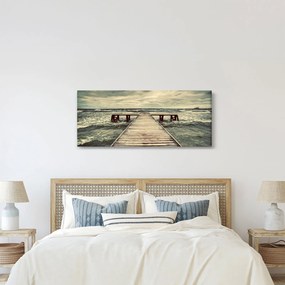 Egy fából készült móló képe a tengeren (120x50 cm)