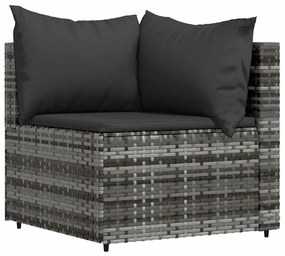 4 részes szürke polyrattan kerti ülőgarnitúra párnákkal