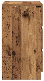 2 db antik fa éjjeliszekrények 3 fiókkal 39x35x65 cm