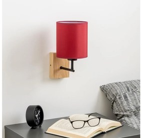 Brilagi Brilagi - Fali lámpa NUBILA WOOD 1xE27/25W/230V tölgy/Pompeiai piros BG1561L