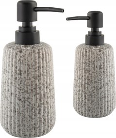 Folyékony szappan adagoló 450ml Kerámia Szürke Fekete Pumpával Avilla