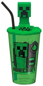 Minecraft Green műanyag 3D szívószálas pohár 443 ml
