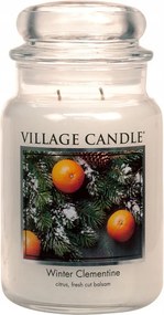 Nagy méretƱ Winter Clementine gyertya Village Candle