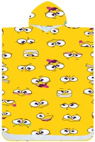Poncsó törölköző SMILE sárga 80×145 cm