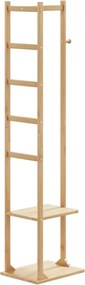 vidaXL kabátállvány kampókkal és polcokkal 38,5x30x156 cm bambusz