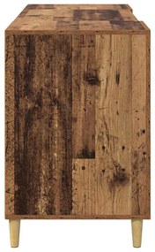 vidaXL Asztal polcokkal tárolóval Öreg fa 140 x 50 x 75 cm Faanyag