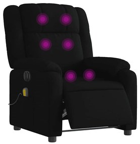 vidaXL fekete szövet elektromos dönthető masszázsfotel