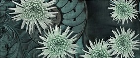 Kép - Zöld virágok (120x50 cm)
