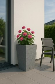 FURU SQUARE virágtartó 24 cm, szürke, 24 cm