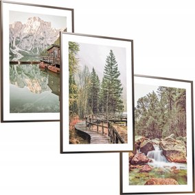 50x40 Képkeret Szett Poszter Keret Hegyek Erdő Kilátás Természet Boho