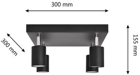 LED Spotlámpa TUNE 4xGU10/4,8W/230V fekete