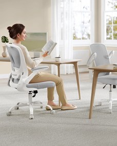 SONGMICS ergonomikus hálós irodai szék fejtámasszal, világosszürke