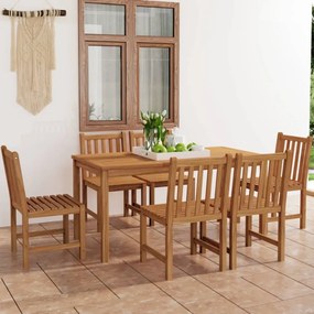 7 részes tömör tíkfa kerti étkezőgarnitúra 160 x 80 cm