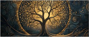 Kép – Arany aurájú fa (120x50 cm)